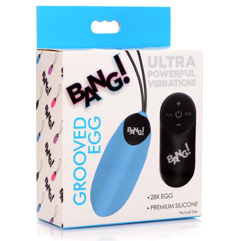 This silky smooth, deliciously grooved, silicone egg vibrato... Bang! - 28X Grooved Egg - Blue photo-5