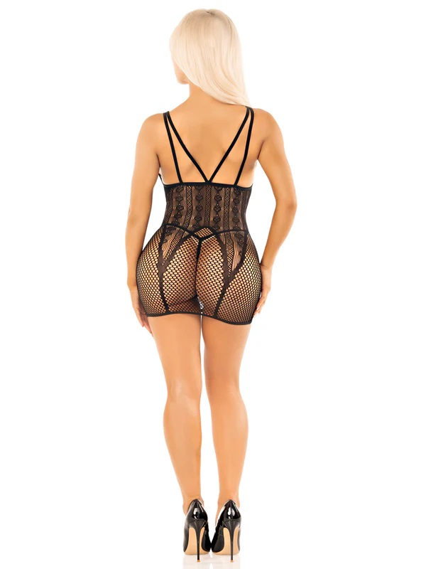 Set the scene in this heart stopping mini dress set by Leg A... Leg Avenue - Mad Love Mini Dress - Black photo-6