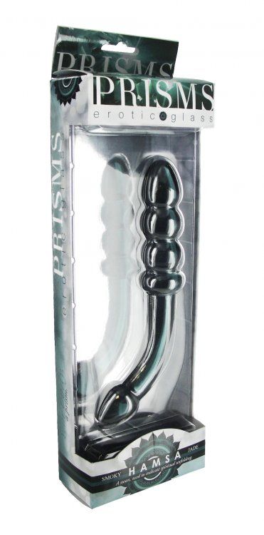 Both versatile and alluring, Hamsa offers two contrasting sh... Prisms Erotic Glass - Hamsa G-Spot Wand - Smoky Jade photo-5