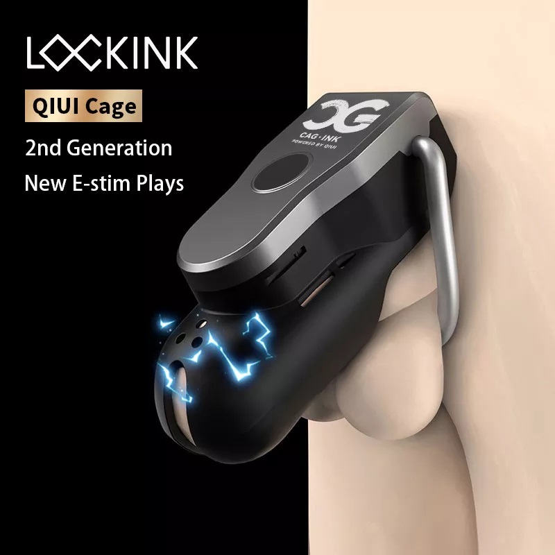 3-Shock modes (Vibrate / Tremble / Sting) at your ch... QIUI - APP Controlled Chastity Device L - Black photo-3