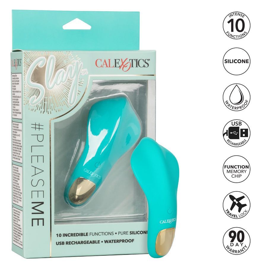 Slip the tickling Slay Pleaser into your purse or handbag fo... CEN - Slay PleaseMe Panty Vibe - Teal photo-13