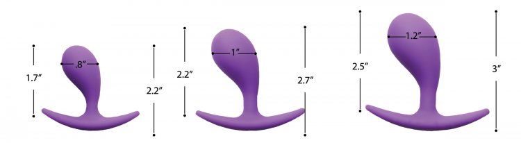 This curvy training set is perfect for stretching your anal ... Frisky - Booty Poppers Anal Set - Purple photo-5