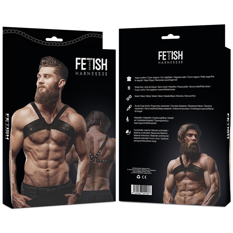 Unleash your power and dominate the dance floor with our fro... Fetish Submissive - Brigade Chest Male Harness - Black photo-4