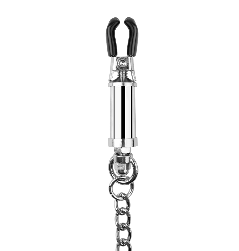 Adjustable Tension Controls, For Sensory Nipple Pinching Pla... Chisa - Pinch Nipple Clamps w Chain - Silver photo-4
