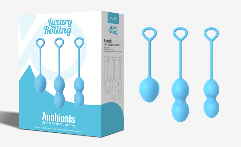 The discreet love balls are designed for intimate internal p... Akposh - Luxury Kegel Ball - Sky Blue photo-6