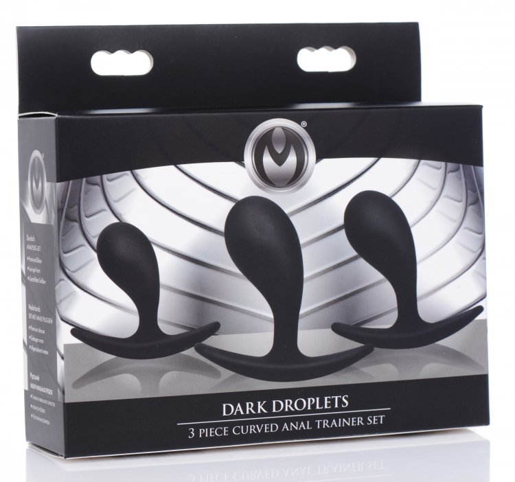 Elevate your anal pleasure with these 3 velvety drops, desig... Master Series - Dark Droplets Anal Set - Black photo-5