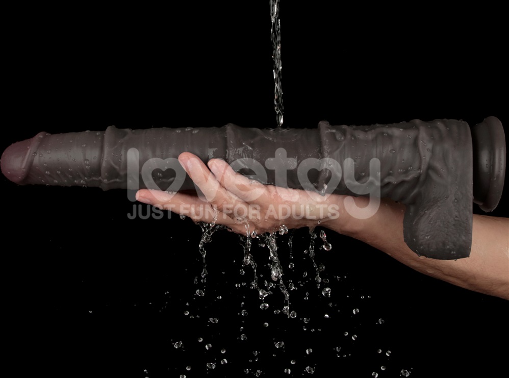 Built to deliver the most lifelike satisfaction, Love Toy Du... Lovetoy - 16" Dual Layered King Sized Cock - Black photo-11