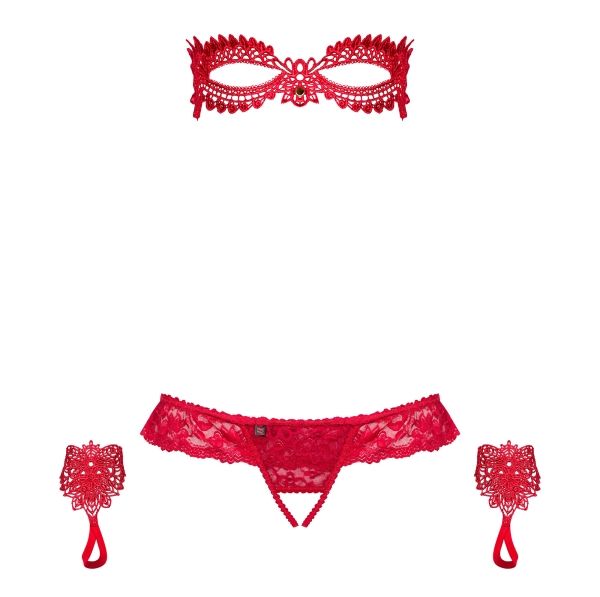 Do you dream about the night full of love and pleasures? Be ... Obsessive - Hetea 3 pcs Set - Red - S/M photo-7
