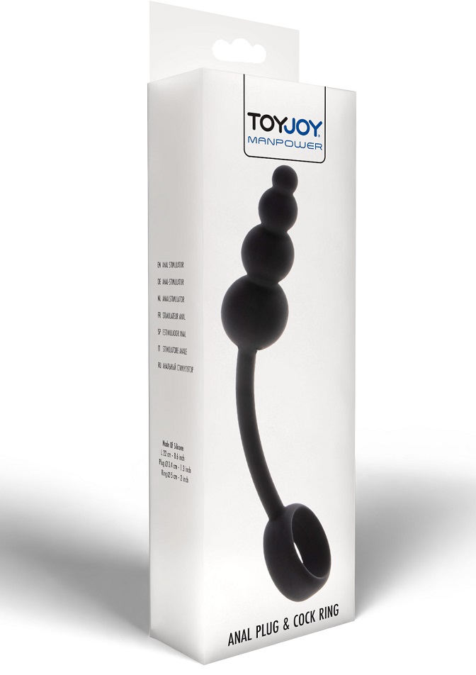The Anal Plug & Cock Ring from Manpower by TOYJOY is an esse... ToyJoy - Manpower Plug w Ring - Black photo-7