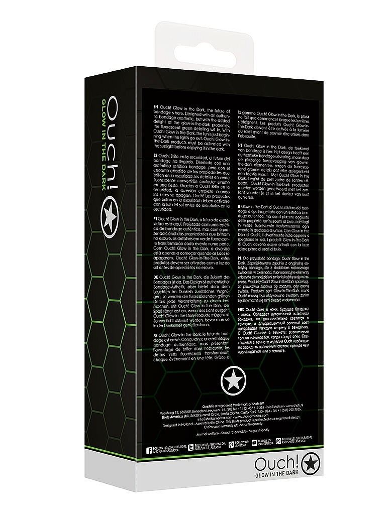 Ouch! Glow in the Dark, the future of bondage is here. Desig... Ouch - Glow In Dark Puppy Tail Plug - Green photo-6