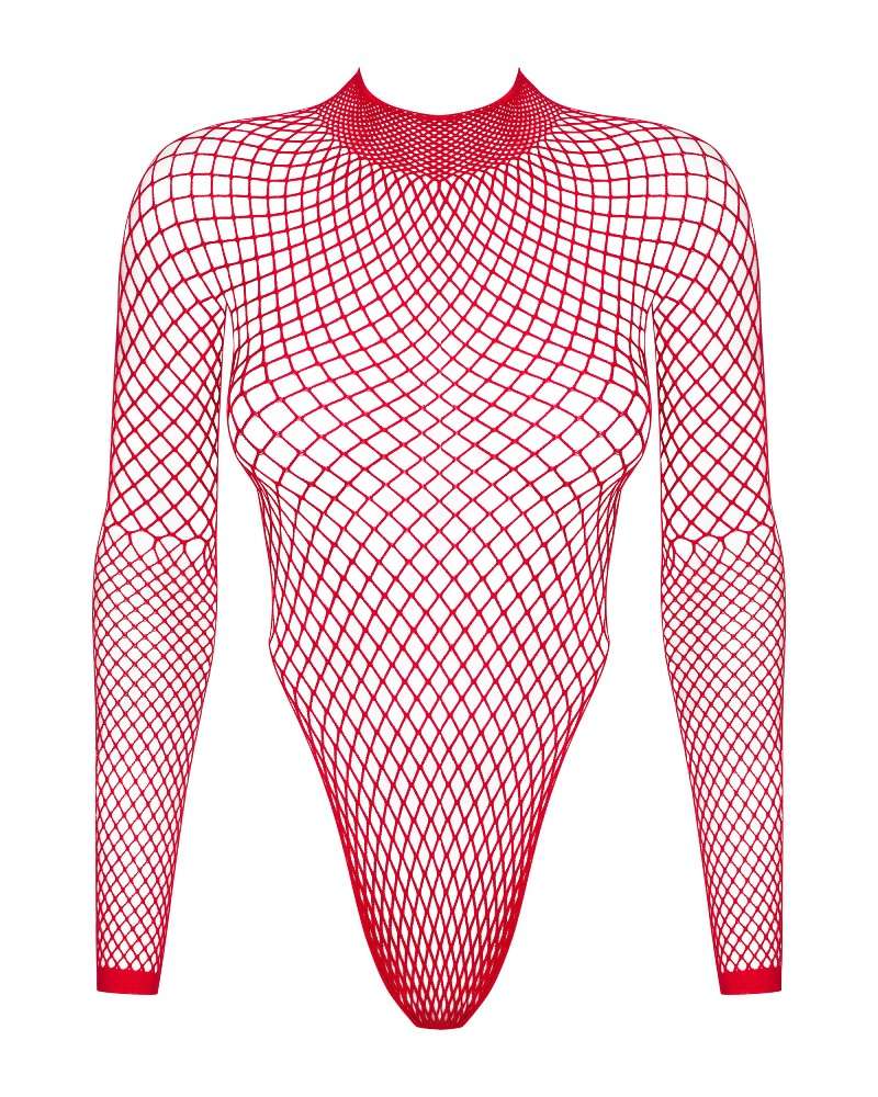 This fishnet will give you… spicy charm! At the same time, i... Obsessive - B126 Teddy - Red - S/M/L photo-7