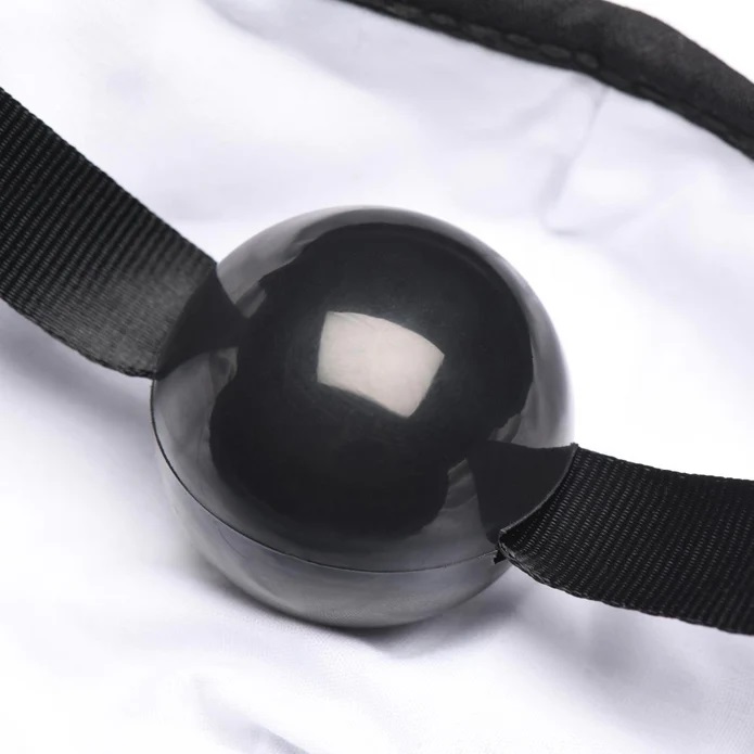 Keep your partner secretly gagged while in public! Use this ... Master Series - Ball Gag Face Mask - Black photo-5