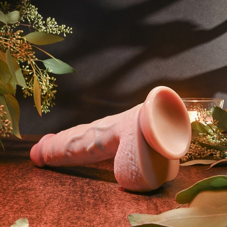 This realistic dong has been beautifully crafted to look and... Evolved - 8" Realistic Dong w Balls - Light photo-6