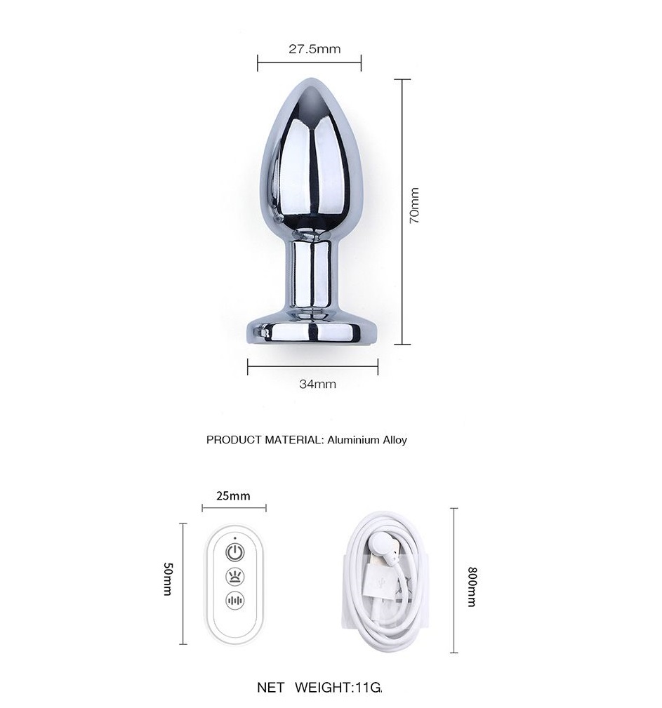 Introducing the Vibrating Aluminum Butt Plug Small with LED ... Kiotos - Vibro LED Butt Plug S photo-3