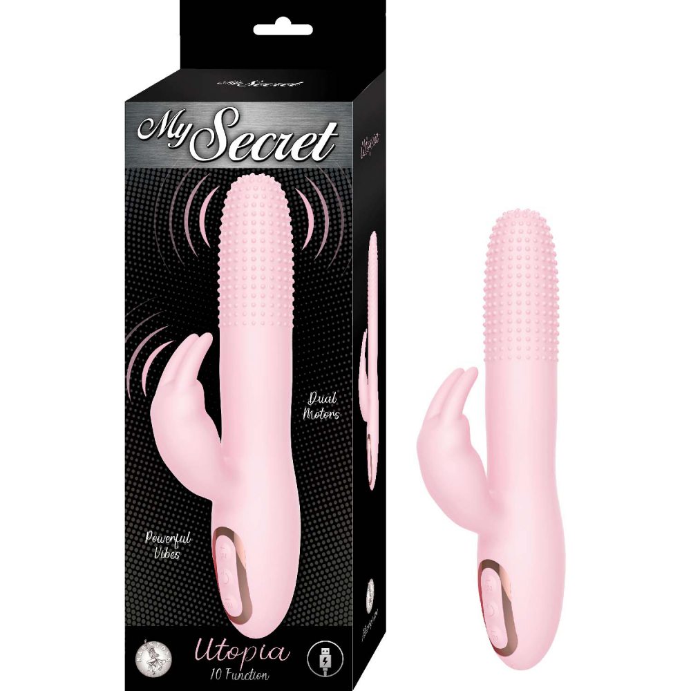 Experience a new level of pleasure with the Nasstoys My Secr... Nasstoys - Utopia Rabbit Vibrator - Pink photo-4