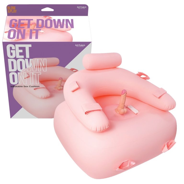 Bounce, hop, and twist your way into a horny frenzy while ha... Hott Products - Get Down On It Inflatable Cushion w Dildo photo-3