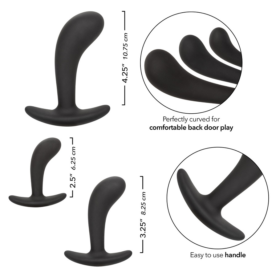 Delve into the world of anal exploration with the Silicone P... CEN - Prostate Plug Kit - Black photo-7