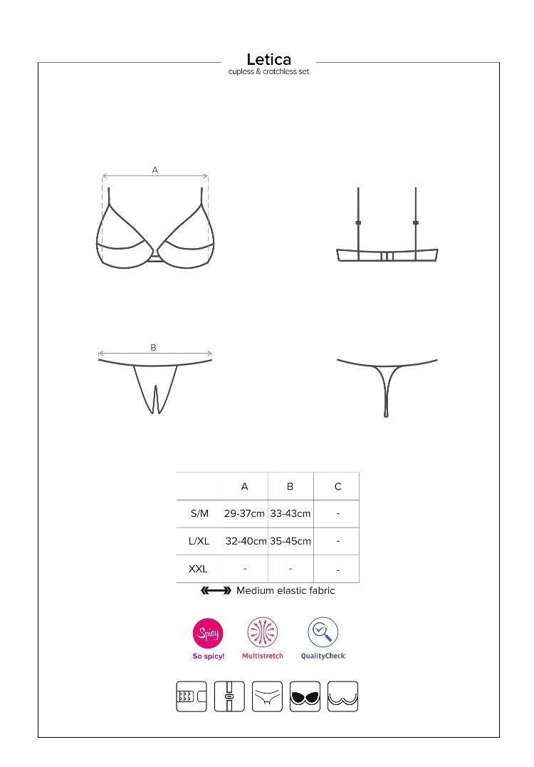 Sexy sets aren’t hot enough for you? Get ready for more. You... Obsessive - Letica 2 pcs Cupless Set - Black - S/M photo-10