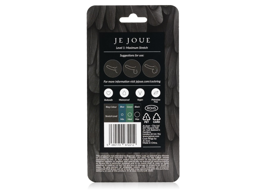 This luxury silicone cock ring will keep you harder for long... Je Joue - Silicone Cock Ring - Maximum Stretch - Black photo-5
