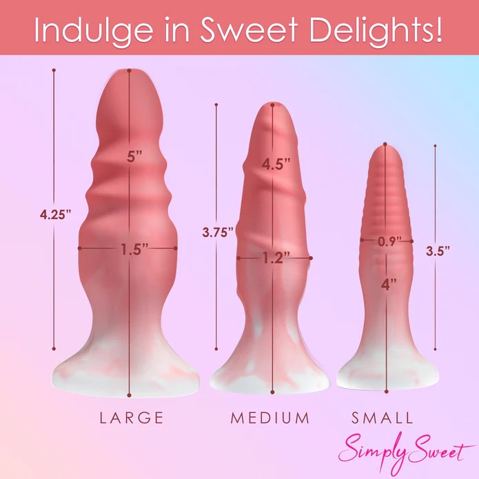 This set of three plugs gives you the best in variety of siz... Simply Sweet - Butt Plug Set 3 pcs - Pink photo-11