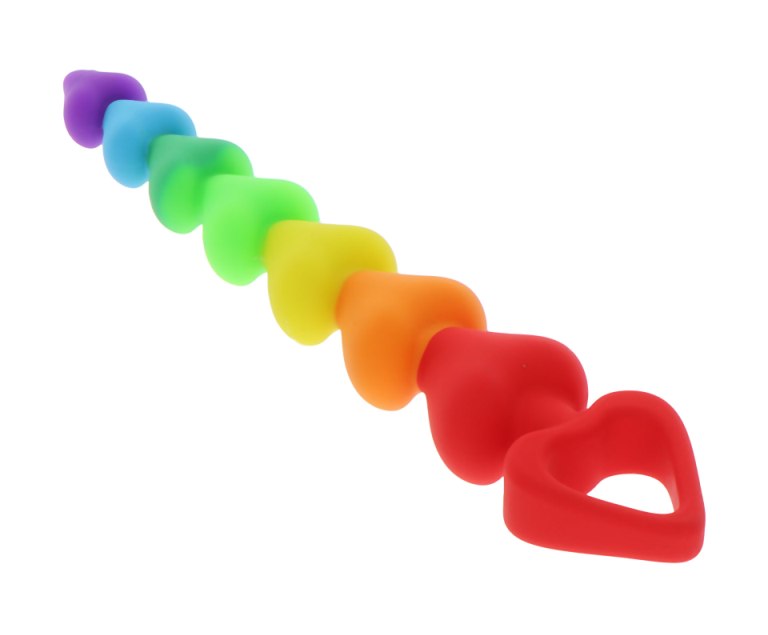 Experience the ultimate in intimate pleasure and exploration... ToyJoy - Heart Beads - Rainbow photo-2