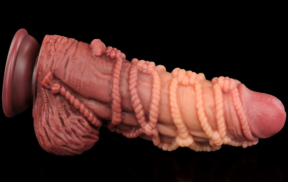 Built to deliver the most lifelike satisfaction, Love Toy Ki... Lovetoy - 9.5" Dual Layered Cock w Rope photo-6