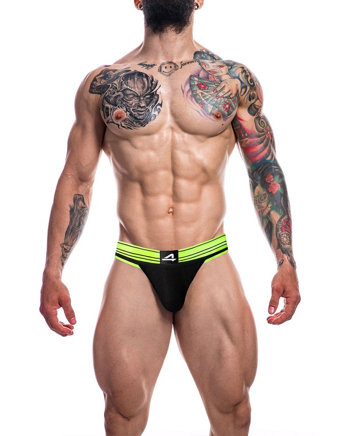 Do all the physical activity you want without worrying about... Cut4men - Rugby Jockstrap - Neon Green - M photo-3