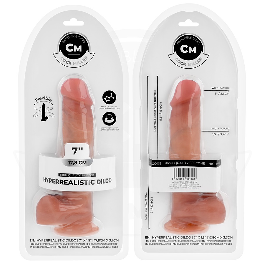 This realistic 7-inch dildo is designed to offer an intense ... Cock Miller - 17.8cm Realistic Dildo - Flesh photo-10