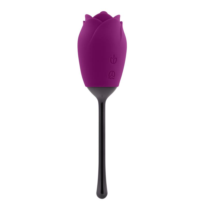 Your eyes aren't deceiving you. This rose is so beautifu... Playboy - Petal Vibrator - Purple/Black photo-5