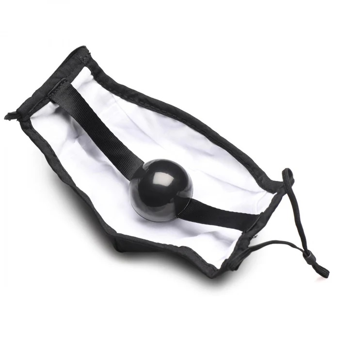 Keep your partner secretly gagged while in public! Use this ... Master Series - Ball Gag Face Mask - Black photo-4