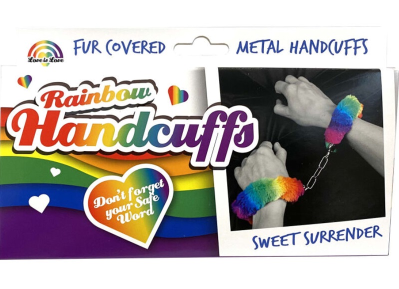 Put leather handcuffs on your lover and let the source of yo... Spencer&Fleetwood - Lined Handcuffs - Rainbow photo-4