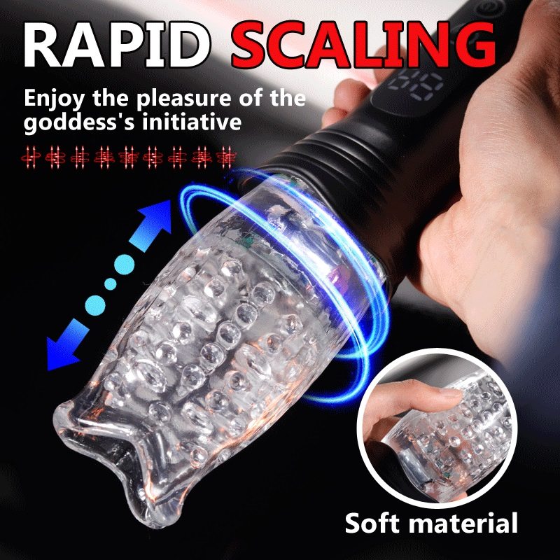 Mens sex toys features 9 powerful rotating and thrusting set... Secwell - Thrusting Vibro Masturbator - Black photo-5