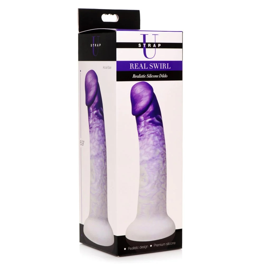 Add beauty back into your sex life with this gorgeous swirle... Strap U - Real Swirl Dildo - Purple photo-9
