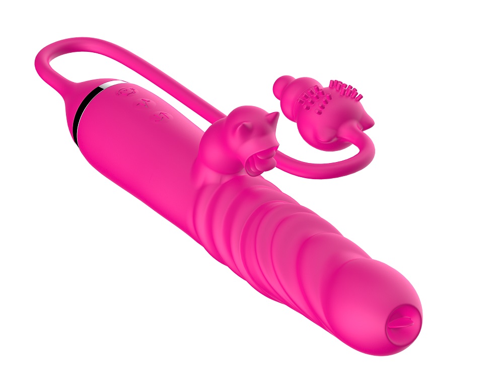This item bringing with a cute cat love egg for anal stimula... Secwell - Doris Thrust Vibrator - Pink photo-4