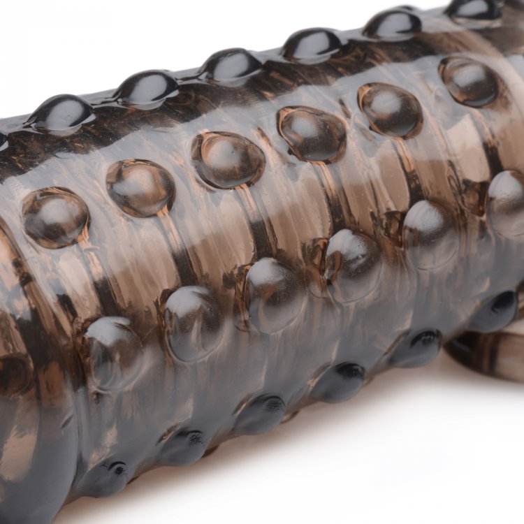 Add length and girth with this super soft enhancer sleeve! T... Size Matters - 1.5" Penis Enhancer Sleeve - Smoke photo-5