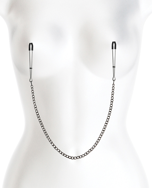 Bound Adjustable Nipple Clamps are for erotic and stimulatin... NS Novelties - Bound DC3 Nipple Chain Clamps - Gunmetal photo-2