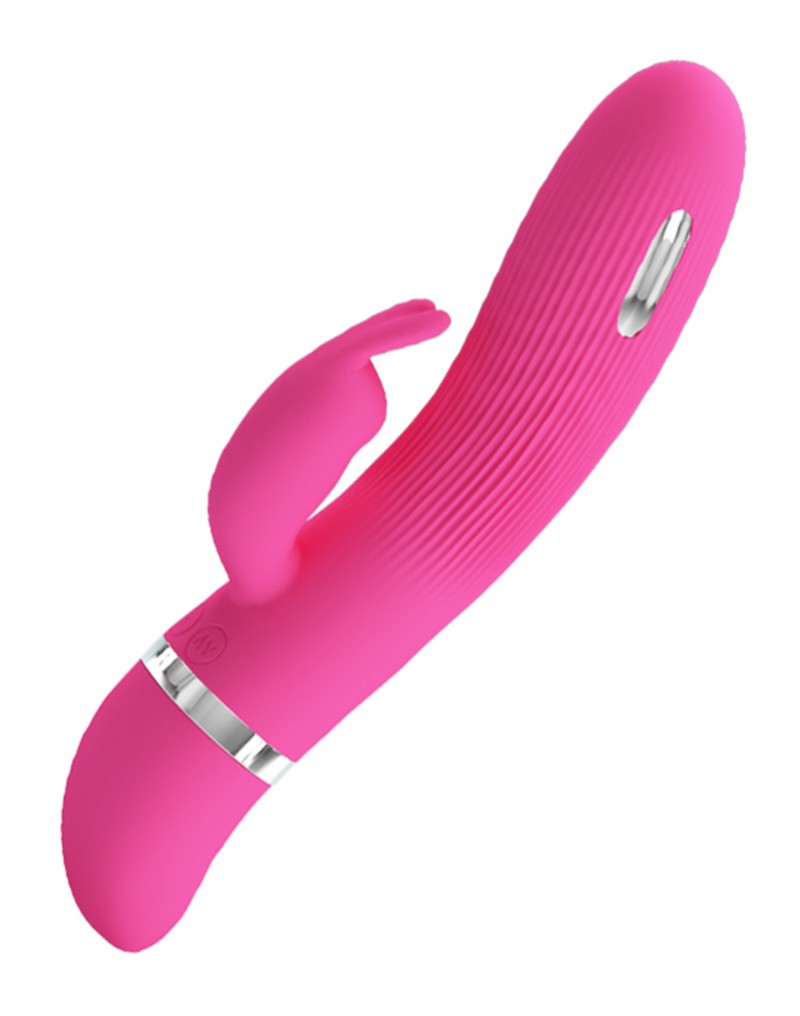 Take your sensual experience to the next level with this inc... Pretty Love - Ingram Rabbit Vibrator w Electric Shock - Pink photo-5