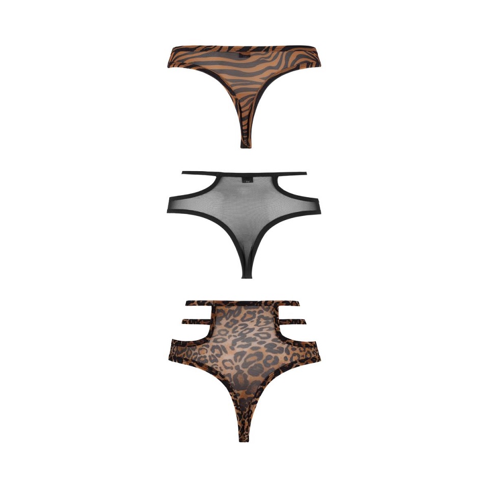 This set consists of 3 beautiful lace panties. The stretchy ... Underneath - Zara Panties Set 3 pcs - Black - S/M photo-2