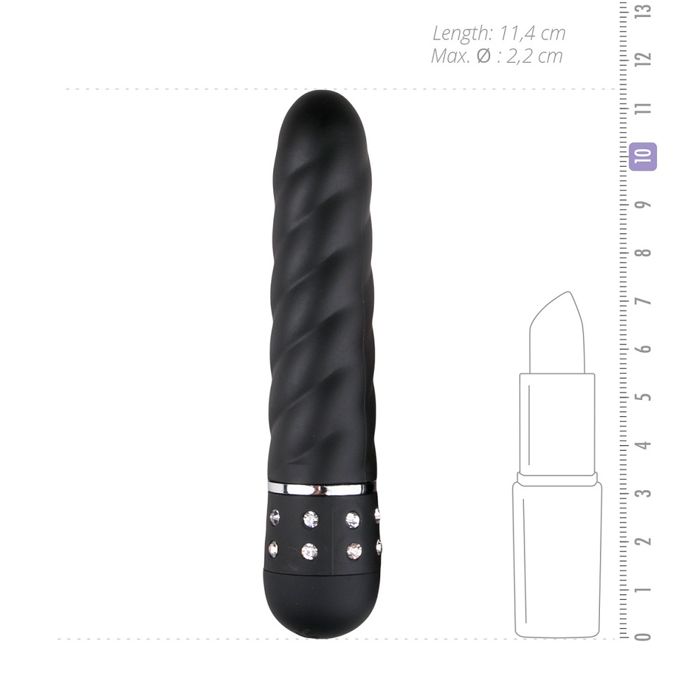 Diamonds are a girl's best friend, and so is this cute l... Easytoys - Diamond Twisted Mini Vibrator - Black photo-3