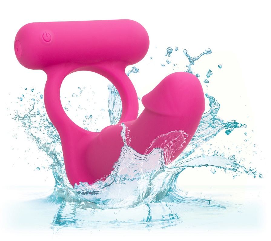 Triple the pleasure in the bedroom when you slip into the Si... CEN - Double Diver Vibe - Pink photo-6