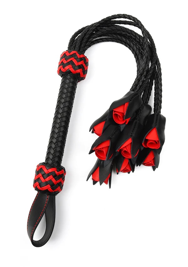 Embrace elegance with the Real Leather Roses Whip. Featuring... Hidden Desire - Master Roses Whip - Black photo-2
