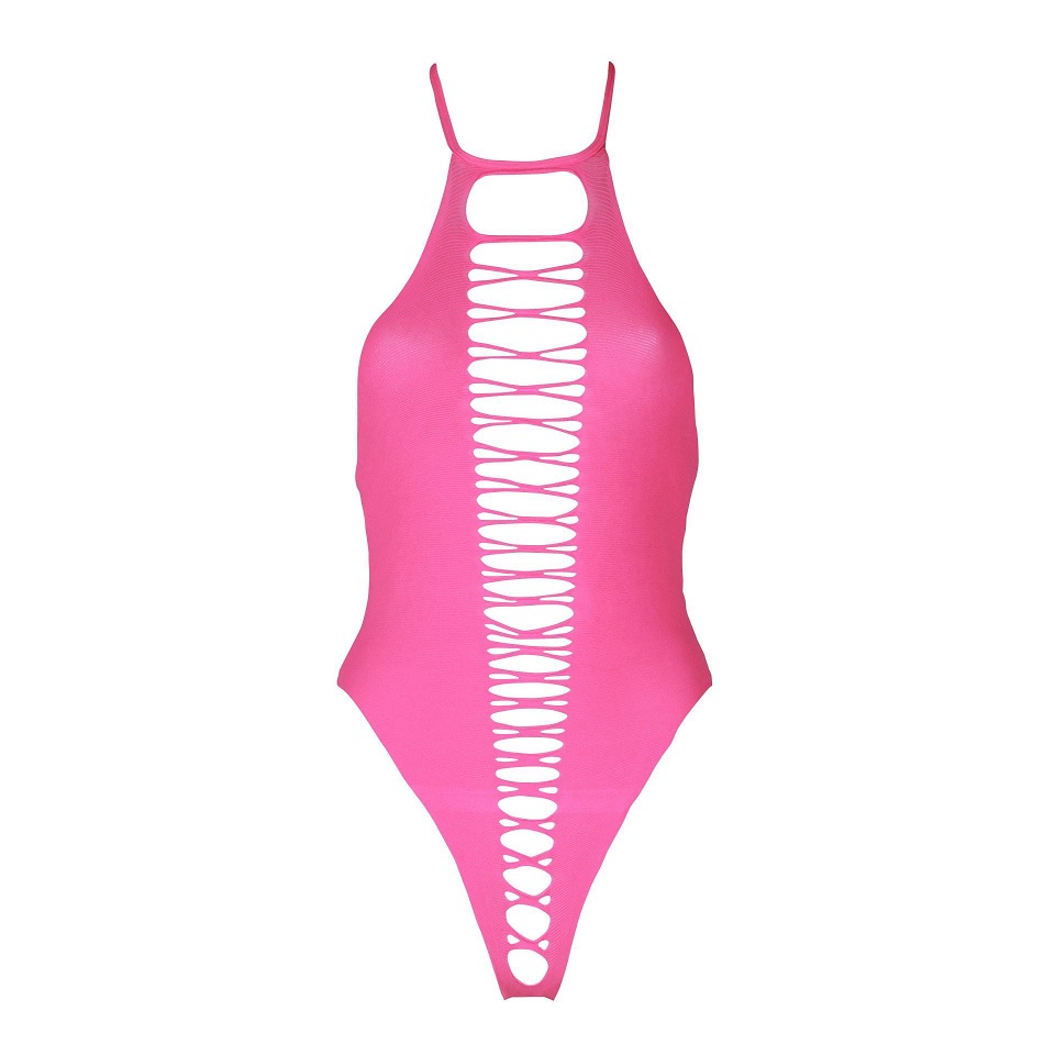 Neon lingerie is the perfect addition to your collection. Ma... Ouch - Glow In Dark High-Cut Body - Pink photo-5