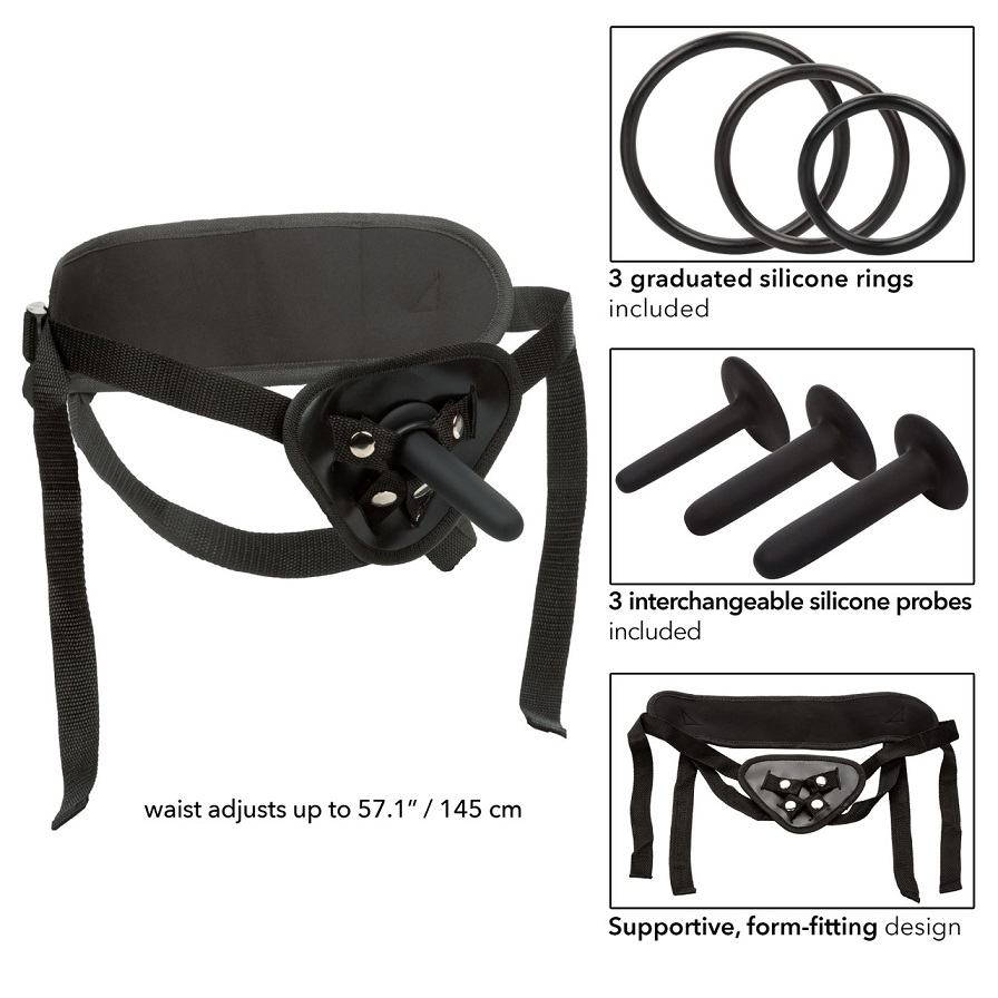 The Boundless Silicone Pegging Kit is made to thrust you int... CEN - Boundles Strap-On Pegging Kit - Black photo-8