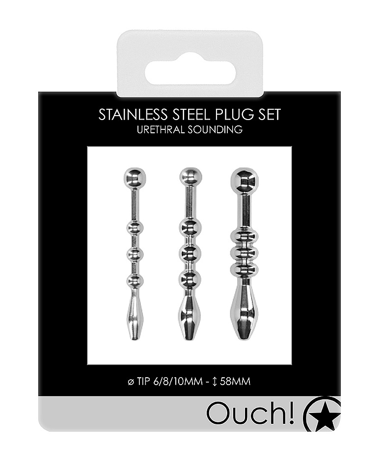 The strong metal give this sounding a tough look, and makes ... Ouch - Metal Penis Plug Set photo-3