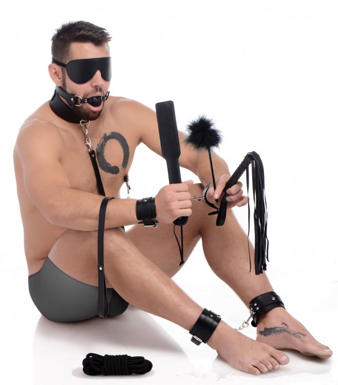 10 Bondage Essentials for anyone wanting to explore the dark... Strict - Deluxe Bondage Set 10 pcs - Black photo-3