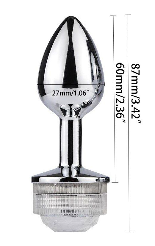 The LED butt plug features the remote control led lighting o... MT - Lighthing Anal Plug w Control Box S-size photo-8