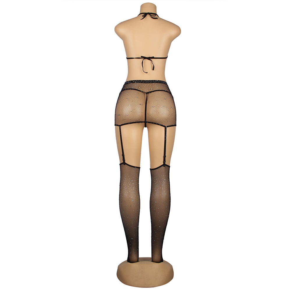 This bodystocking set is its stunning design. The use of int... Ohyeah - Diamond Bodystocking w Gloves - Black - XL photo-8