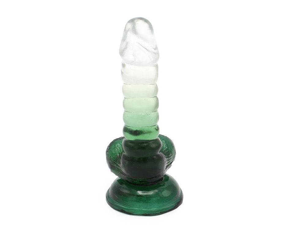 This special transparent dildo has an amazing color mix and ... Kiotos - Spiral Dildo 01 - Green photo-6