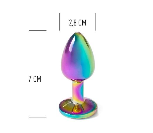This Jewelled metal beginner's butt plug is perfect for ... Secret Play - Metal Anal Plug S - Rainbow photo-3