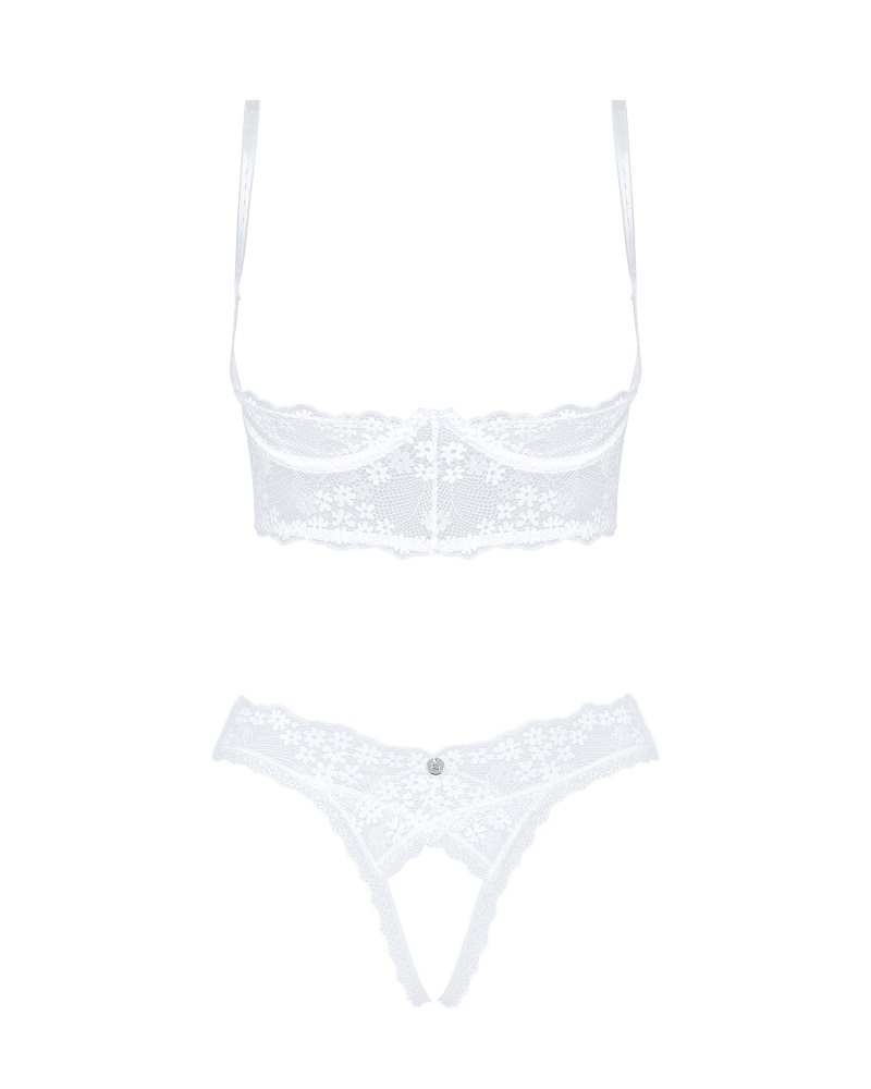 It's true that opposites attract! The very subtle, white... Obsessive - Heavenlly 2pcs Set - White - XS/S photo-7